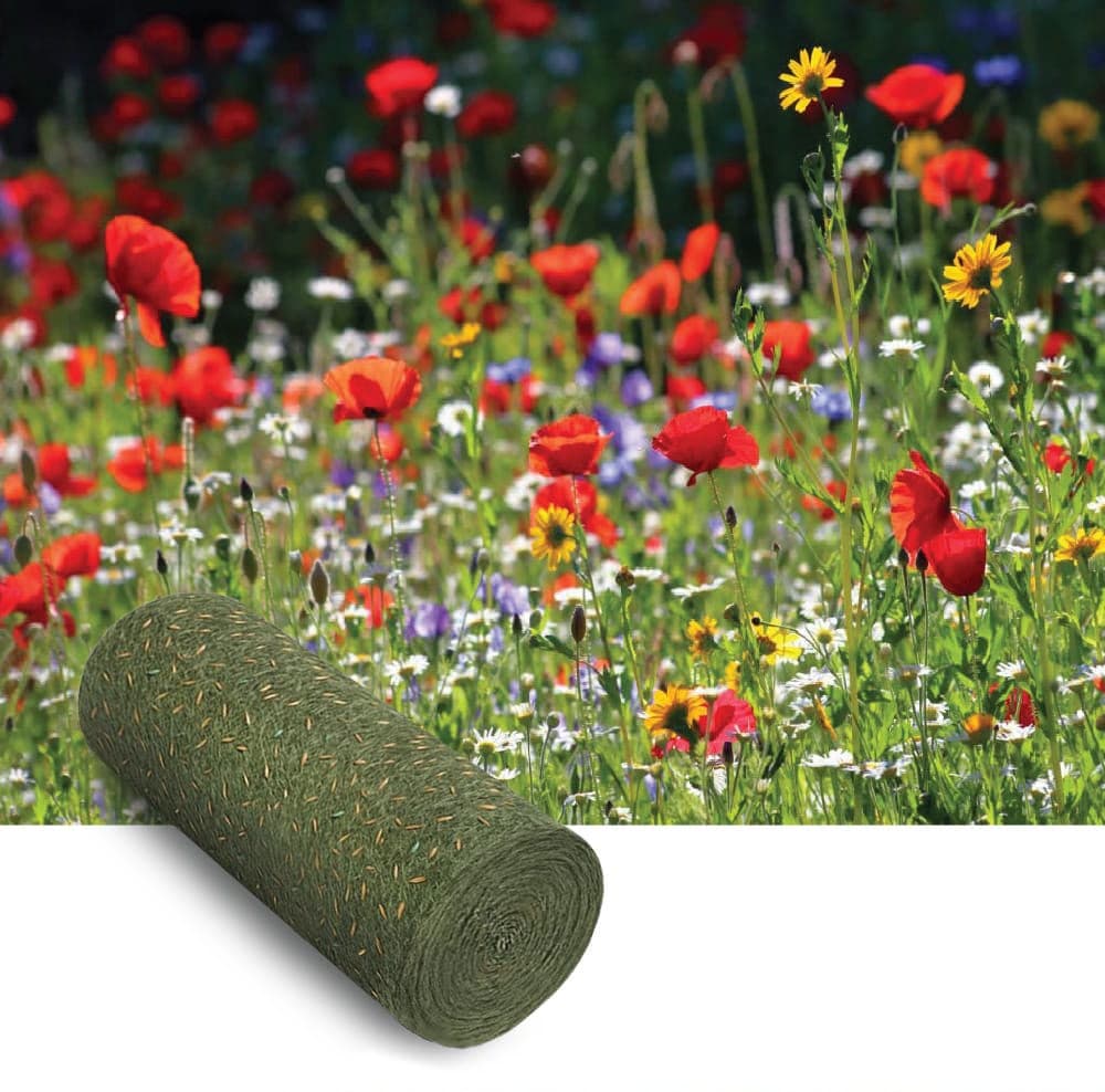 Wildflower Seed Mats product image showing seeded biodegradable mats for flowering landscapes
